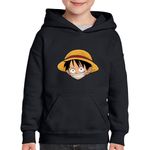 Fashion, accesorii si bijuterii - Copii - Imbracaminte copii - Pulovere si hanorace copii - Hanorac copii One Piece Pirat Monkey D Luffy Capitan Vas, negru, marime M Copii - Infinity.ro