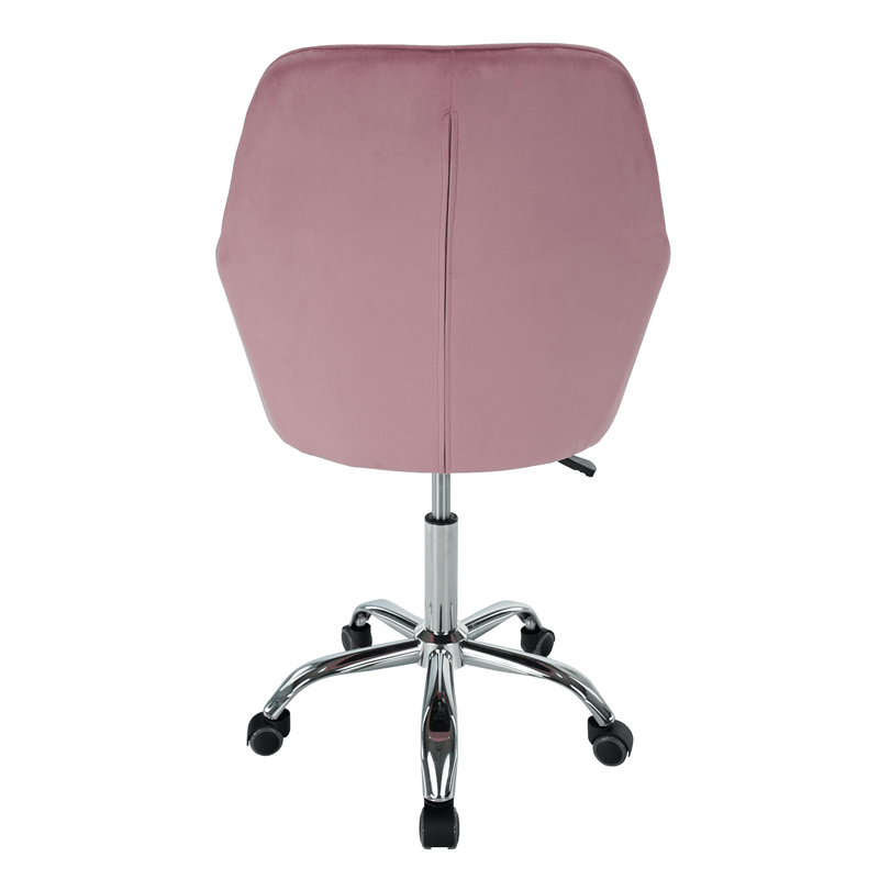 Casa si Gradina - Mobilier - Scaune si fotolii - Scaune - Scaun de birou, tesatura de catifea roz / crom, KLIAN - Infinity.ro