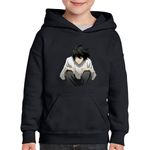 Fashion, accesorii si bijuterii - Copii - Imbracaminte copii - Pulovere si hanorace copii - Hanorac copii Death Note L Detectiv Dragobete Valentines Day Anime, negru, marime S Copii - Infinity.ro