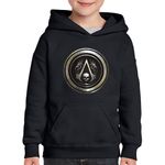 Fashion, accesorii si bijuterii - Copii - Imbracaminte copii - Pulovere si hanorace copii - Hanorac copii Assassin's Creed Silver Coin Skull, negru, marime S Copii - Infinity.ro