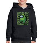 Fashion, accesorii si bijuterii - Copii - Imbracaminte copii - Pulovere si hanorace copii - Hanorac copii Green Impostor Among Us, negru, marime L Copii - Infinity.ro