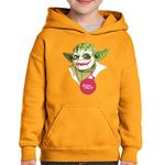 Fashion, accesorii si bijuterii - Copii - Imbracaminte copii - Pulovere si hanorace copii - Hanorac copii Baby Yoda Joker, portocaliu, marime M Copii - Infinity.ro