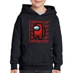 Fashion, accesorii si bijuterii - Copii - Imbracaminte copii - Pulovere si hanorace copii - Hanorac copii Red Impostor Among Us, negru, marime XS Copii - Infinity.ro