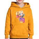 Fashion, accesorii si bijuterii - Copii - Imbracaminte copii - Pulovere si hanorace copii - Hanorac copii Joker Suicide Squad Instagram Gang, portocaliu, marime S Copii - Infinity.ro