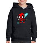 Fashion, accesorii si bijuterii - Copii - Imbracaminte copii - Pulovere si hanorace copii - Hanorac copii Deadpool Baby Minecraft Chibi, negru, marime S Copii - Infinity.ro