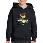 Fashion, accesorii si bijuterii - Copii - Imbracaminte copii - Pulovere si hanorace copii - Hanorac copii Diamond Gold Sword Minecraft, negru, marime M Copii - Infinity.ro
