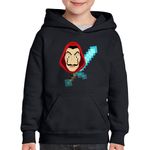 Fashion, accesorii si bijuterii - Copii - Imbracaminte copii - Pulovere si hanorace copii - Hanorac copii Casa de Papel Minecraft Diamond Sword, negru, marime S Copii - Infinity.ro