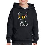Fashion, accesorii si bijuterii - Copii - Imbracaminte copii - Pulovere si hanorace copii - Hanorac copii Cartoon Cat Cute Miau, negru, marime XL Copii - Infinity.ro