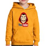 Fashion, accesorii si bijuterii - Copii - Imbracaminte copii - Pulovere si hanorace copii - Hanorac copii Casa de Papel Youtube Creator, portocaliu, marime XL Copii - Infinity.ro