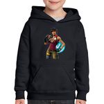 Fashion, accesorii si bijuterii - Copii - Imbracaminte copii - Pulovere si hanorace copii - Hanorac copii Bullseye Fortnite VBucks, negru, marime XS Copii - Infinity.ro