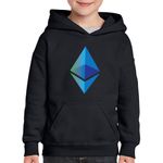 Fashion, accesorii si bijuterii - Copii - Imbracaminte copii - Pulovere si hanorace copii - Hanorac copii Ethereum Crypto, negru, marime S Copii - Infinity.ro