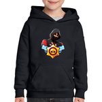 Fashion, accesorii si bijuterii - Copii - Imbracaminte copii - Pulovere si hanorace copii - Hanorac copii Bambi Fortnite Brawl Stars, negru, marime M Copii - Infinity.ro