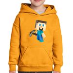 Fashion, accesorii si bijuterii - Copii - Imbracaminte copii - Pulovere si hanorace copii - Hanorac copii Steve Pickaxe Minecraft, portocaliu, marime M Copii - Infinity.ro
