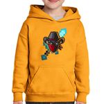 Fashion, accesorii si bijuterii - Copii - Imbracaminte copii - Pulovere si hanorace copii - Hanorac copii Bandit Cowboy Fortnite Minecraft, portocaliu, marime XS Copii - Infinity.ro