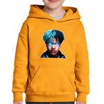 Fashion, accesorii si bijuterii - Copii - Imbracaminte copii - Pulovere si hanorace copii - Hanorac copii XXXTentacion Hip Hop Rap, portocaliu, marime M Copii - Infinity.ro