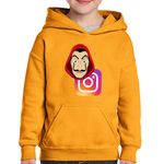 Fashion, accesorii si bijuterii - Copii - Imbracaminte copii - Pulovere si hanorace copii - Hanorac copii Casa de Papel Instagram Creator Insta, portocaliu, marime XS Copii - Infinity.ro