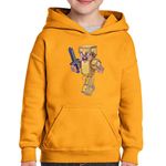 Fashion, accesorii si bijuterii - Copii - Imbracaminte copii - Pulovere si hanorace copii - Hanorac copii Minecraft Gold Skin Cool, portocaliu, marime M Copii - Infinity.ro