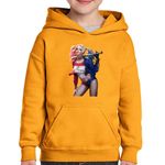 Fashion, accesorii si bijuterii - Copii - Imbracaminte copii - Pulovere si hanorace copii - Hanorac copii Joker Harley Quinn Vaduva Neagra, portocaliu, marime XL Copii - Infinity.ro
