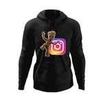 Fashion, accesorii si bijuterii - Barbati - Imbracaminte - Hanorace barbati - Hanorac barbati Baby Groot Instagram Influencer Creator, negru, marime S - Infinity.ro