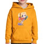 Fashion, accesorii si bijuterii - Copii - Imbracaminte copii - Pulovere si hanorace copii - Hanorac copii Joker Suicide Squad GTA Vaduva Neagra Gang, portocaliu, marime XS Copii - Infinity.ro
