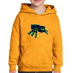 Fashion, accesorii si bijuterii - Copii - Imbracaminte copii - Pulovere si hanorace copii - Hanorac copii Minecraft Green Spider, portocaliu, marime S Copii - Infinity.ro