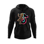 Fashion, accesorii si bijuterii - Barbati - Imbracaminte - Hanorace barbati - Hanorac barbati Baby Groot Tiktok Creator Star, negru, marime S - Infinity.ro