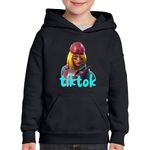 Fashion, accesorii si bijuterii - Copii - Imbracaminte copii - Pulovere si hanorace copii - Hanorac copii Skully Fortnite Tik Tok Skin, negru, marime L Copii - Infinity.ro