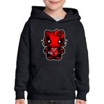 Fashion, accesorii si bijuterii - Copii - Imbracaminte copii - Pulovere si hanorace copii - Hanorac copii Deadpool Kitty Bad Girl, negru, marime XL Copii - Infinity.ro