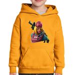 Fashion, accesorii si bijuterii - Copii - Imbracaminte copii - Pulovere si hanorace copii - Hanorac copii Skully Fortnite Skin, portocaliu, marime XL Copii - Infinity.ro