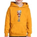 Fashion, accesorii si bijuterii - Copii - Imbracaminte copii - Pulovere si hanorace copii - Hanorac copii Joker Harley Quinn Queen Gangster Bad Girl, portocaliu, marime S Copii - Infinity.ro