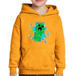 Fashion, accesorii si bijuterii - Copii - Imbracaminte copii - Pulovere si hanorace copii - Hanorac copii Creeper Blue Sky Minecraft, portocaliu, marime S Copii - Infinity.ro