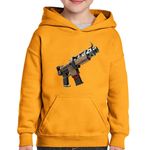 Fashion, accesorii si bijuterii - Copii - Imbracaminte copii - Pulovere si hanorace copii - Hanorac copii Fortnite Makeshift Submachine Gun, portocaliu, marime L Copii - Infinity.ro