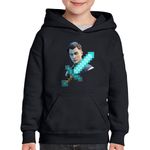 Fashion, accesorii si bijuterii - Copii - Imbracaminte copii - Pulovere si hanorace copii - Hanorac copii Midas Outfit Fortnite Minecraft, negru, marime S Copii - Infinity.ro