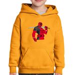 Fashion, accesorii si bijuterii - Copii - Imbracaminte copii - Pulovere si hanorace copii - Hanorac copii Deadpool SuperHero Culturism, portocaliu, marime M Copii - Infinity.ro