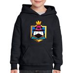 Fashion, accesorii si bijuterii - Copii - Imbracaminte copii - Pulovere si hanorace copii - Hanorac copii Clash Royale King Mad, negru, marime L Copii - Infinity.ro