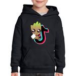 Fashion, accesorii si bijuterii - Copii - Imbracaminte copii - Pulovere si hanorace copii - Hanorac copii Baby Groot Tik Tok Star Tiktok, negru, marime L Copii - Infinity.ro