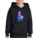 Fashion, accesorii si bijuterii - Copii - Imbracaminte copii - Pulovere si hanorace copii - Hanorac copii Llama Fortnite Play, negru, marime M Copii - Infinity.ro