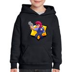 Fashion, accesorii si bijuterii - Copii - Imbracaminte copii - Pulovere si hanorace copii - Hanorac copii Colt Action Brawl Stars, negru, marime M Copii - Infinity.ro