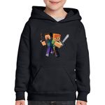 Fashion, accesorii si bijuterii - Copii - Imbracaminte copii - Pulovere si hanorace copii - Hanorac copii Steve Alex Fight Minecraft, negru, marime XL Copii - Infinity.ro