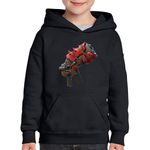 Fashion, accesorii si bijuterii - Copii - Imbracaminte copii - Pulovere si hanorace copii - Hanorac copii Fortnite Primal SMG Weapon, negru, marime S Copii - Infinity.ro