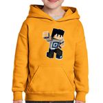 Fashion, accesorii si bijuterii - Copii - Imbracaminte copii - Pulovere si hanorace copii - Hanorac copii Skin Blue Lagoon Minecraft, portocaliu, marime S Copii - Infinity.ro