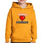 Fashion, accesorii si bijuterii - Copii - Imbracaminte copii - Pulovere si hanorace copii - Hanorac copii Roblox Minecraft Love, portocaliu, marime S Copii - Infinity.ro