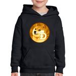 Fashion, accesorii si bijuterii - Copii - Imbracaminte copii - Pulovere si hanorace copii - Hanorac copii Dogecoin Crypto, negru, marime XL Copii - Infinity.ro