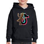 Fashion, accesorii si bijuterii - Copii - Imbracaminte copii - Pulovere si hanorace copii - Hanorac copii Baby Groot Tiktok Creator Star, negru, marime XL Copii - Infinity.ro