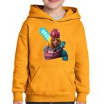 Fashion, accesorii si bijuterii - Copii - Imbracaminte copii - Pulovere si hanorace copii - Hanorac copii Skully Fortnite Minecraft Diamond Sword, portocaliu, marime M Copii - Infinity.ro