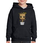 Fashion, accesorii si bijuterii - Copii - Imbracaminte copii - Pulovere si hanorace copii - Hanorac copii Baby Groot Cute Tree Love Gift, negru, marime XS Copii - Infinity.ro