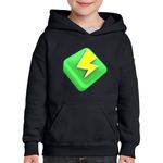 Fashion, accesorii si bijuterii - Copii - Imbracaminte copii - Pulovere si hanorace copii - Hanorac copii Power Up Brawl Stars, negru, marime M Copii - Infinity.ro