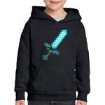 Fashion, accesorii si bijuterii - Copii - Imbracaminte copii - Pulovere si hanorace copii - Hanorac copii Dead by Daylight Minecraft Horror Diamond Sword, negru, marime L Copii - Infinity.ro