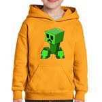 Fashion, accesorii si bijuterii - Copii - Imbracaminte copii - Pulovere si hanorace copii - Hanorac copii Green Creeper Minecraft, portocaliu, marime XL Copii - Infinity.ro