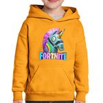Fashion, accesorii si bijuterii - Copii - Imbracaminte copii - Pulovere si hanorace copii - Hanorac copii Fortnite Llama Logo, portocaliu, marime XL Copii - Infinity.ro